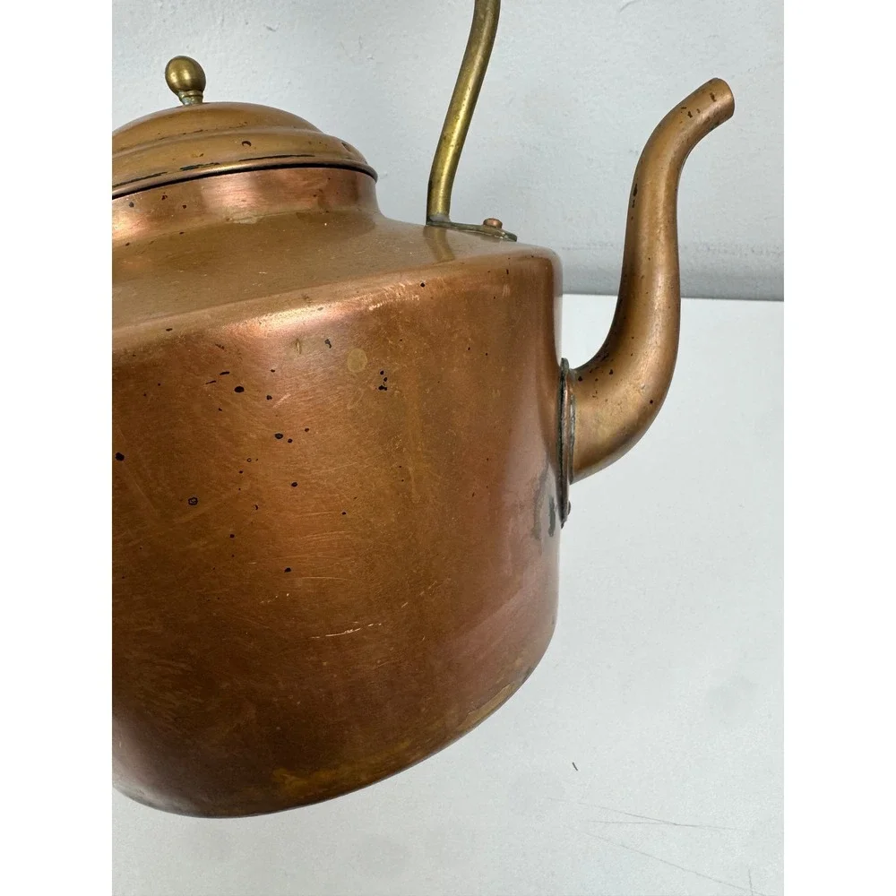 Vtg Taurus Portugal Copper Tea Kettle‎ Pot Rustic Farmhouse Cottagecore